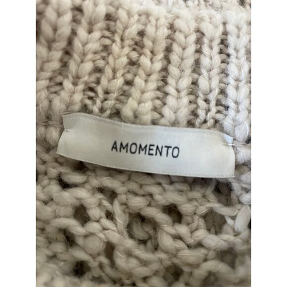 AMOMENTO Crochet Sleeveless Knit Sweater in Oatmeal Cream Size Small - Picture 5 of 9